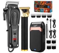 LQT Hair Clippers Men, Black Cordless Hair Clippers with LED Display, Rechargeable Beard Trimmer Men, Professional Zero-Gap Trimmer Barber Set, Durable Clipper for Haircut, Men's Gift
