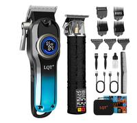LQT Hair Trimmer Men, Professional Hair Clippers Men Cordless kit with Fast Type-C Charging, 150 Min Runtime, LED Display, Beard Trimmer Mens Rechargeable, with 7 Guide Combs