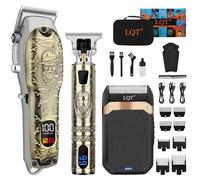LQT Professional Hair Clipper for Men - Cordless Electric Shaver, Beard Trimmer, Grooming Kit, Barber Stylist Tool & Mustache Cutting Set - Ideal Gift for Him (Bronze)