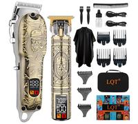 LQT Professional Hair Clippers Men, Beard Hair Trimmer Men with LED Display, USB Rechargeable Type-C Barber Clippers (Bronze)