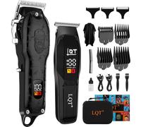 LQT Professional Hair Clippers Men Cordless, Rechargeable Barber Kit & Beard Trimmer Set with Type-C Charging, Men’s Cordless Hair Clippers and Trimmers for Home Haircuts