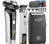 LQT Professional Men's Grooming Kit: Electric Foil Shaver, Beard Trimmer & Hair Clipper for Bald Head & Face - The Cordless Christmas Gift for Dad/Him