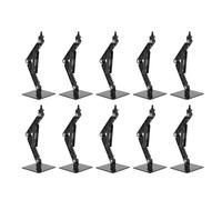 Lquminesque 10 Pcs Action Figure Display Holder, High Stability Doll Model Support Stand for 6 Inch Action Figures, ABS Plastic Base with Accessories for Anime Collectibles Home (Black)