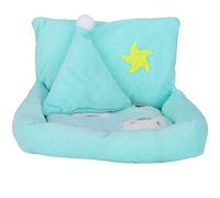 Lquminesque Small Pet Sofa Bed, Hamster Sleeping Bed with Plush Cushion and Removable Pillow, Cozy Velvet Nest for Guinea Pig Rabbit Ferret, Lightweight Washable Pet Comfort House
