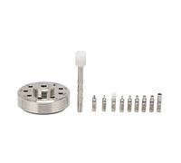 Lquminesque Watch Hands Fitting Presser, Stainless Steel Watch Hand Setting Tool with 9 Interchangeable Heads, Non - Slip Base for Precise Hour Minute Second Hand Installation, for Watchmakers