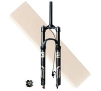 LQVAIPT Bike Suspension Fork 26 Inch 27.5/29 Inch, Bicycle Aluminum Alloy 1~1/8" Straight Tube Steerer Air Front Forks QR Fork Travel 140mm(Straight Remote Lock,27.5 inch)