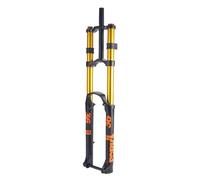 LQVAIPT Mountain Bike Front Fork 28.6mm Straight Tapered Tube MTB Bicycle Air Suspension Forks 26 27.5 29 Damping Adjustment Travel 160mm Thru Axle 15 * 110mm(Gold,27.5INCH)