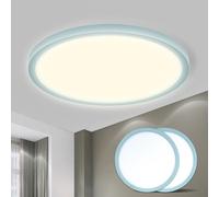 LQWELL® LED Ceiling Light, IP44 Waterproof Bathroom Lamp Round Flat 18W 4000K
