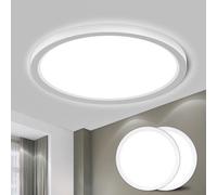 LQWELL® LED Ceiling Light, IP44 Waterproof Bathroom Lamp Round Flat 18W 6000K