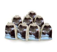 LQWOK Bunches Pocket, Hippos Printed Flower Bag,thickened Bunches Pocket,portable Bunches Pocket,small Bunches Pocket 8-pack, Cream Color, One Size