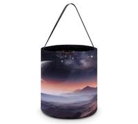 LQWOK Candy Basket, Galaxy Nature Planet Printed Candy Basket,trick Or Treat Handbag,portable Candy Basket, Galaxy Nature Planet, One Size