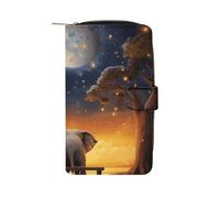 LQWOK Wallet, Animals Under The Moon Printed Wallet,travel Wallet,durable Wallet,portable Wallet,universal Wallet,leather Wallet, Animals under the moon, 19.7x11x3.5cm, Modern