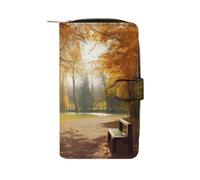 LQWOK Wallet, Autumn Park Printed Wallet,travel Wallet,durable Wallet,portable Wallet,universal Wallet,leather Wallet, Autumn Park, 19.7x11x3.5cm, Modern
