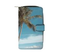 LQWOK Wallet, Beach Coconut Tree Printed Wallet,travel Wallet,durable Wallet,portable Wallet,universal Wallet,leather Wallet, Beach Coconut Tree, 19.7x11x3.5cm, Modern