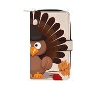 LQWOK Wallet, Dark Brown Turkey Printed Wallet,travel Wallet,durable Wallet,portable Wallet,universal Wallet,leather Wallet, Dark Brown Turkey, 19.7x11x3.5cm, Modern