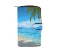 LQWOK Wallet, Hawaiian Beach Printed Wallet,travel Wallet,durable Wallet,portable Wallet,universal Wallet,leather Wallet, Hawaiian Beach, 19.7x11x3.5cm, Modern