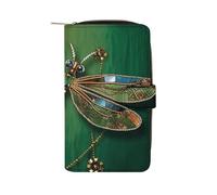 LQWOK Wallet, Jewel Dragonfly Printed Wallet,travel Wallet,durable Wallet,portable Wallet,universal Wallet,leather Wallet, Jewel dragonfly, 19.7x11x3.5cm, Modern