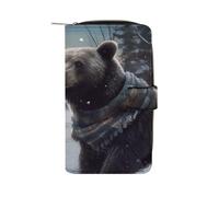LQWOK Wallet, Winter Bear Printed Wallet,travel Wallet,durable Wallet,portable Wallet,universal Wallet,leather Wallet, Winter Bear, 19.7x11x3.5cm, Modern