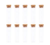 LQXHZ 10 PCS Plastic Test Tube Wood Plug Set Caps Clear Tubes Bulk With Cork Kit Wooden Plugs