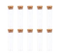 LQXHZ 10 PCS Plastic Test Tube Wood Plug Set The Tubes With Wooden Plugs Cover Bamboo