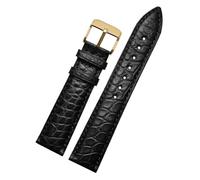 LQXHZ 12mm 14mm 16mm 18mm 20mm 22mm 24mm Black Crocodile Leather Alligator Watch Strap Men And Women Band Accessories(Coal Black,20mm)