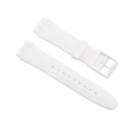 LQXHZ 16mm 17mm 19mm 20mm Soft Silicone Watch Bracelet Compatible With Swatch Colorful Transparent Watchbands Strap Men's Women Replacement(White,19mm)