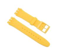 LQXHZ 16mm 17mm 19mm 20mm Soft Silicone Watch Bracelet Compatible With Swatch Colorful Transparent Watchbands Strap Men's Women Replacement(Yellow,16mm)