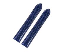 LQXHZ 18 20 22 23 24 25mm Crocodile Genuine Leather Watch Strap Compatible With Cartier Tank London Solo Leather Watchband Men Women(Blue no clasp,18mm)
