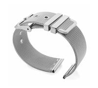 LQXHZ 18mm 20mm 22mm 24mm Metal Bracelet 0.4mm Mesh Watchband Stainless Steel Strap Pin Buckle Milanese Watch Band Compatible With Omega Seamaster(Silver,24mm)