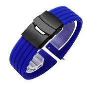LQXHZ 18mm 20mm 22mm 24mm Quick Release Silicone Watch Strap Men Women Rubber Sport Bands Wrist Bracelet(Blue Black,20mm)