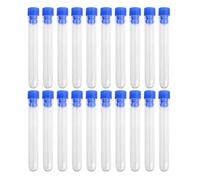 LQXHZ 20 Pcs Plastic Test Tube With Blue Sample Vials From Tubes Non-Graduated Shrink