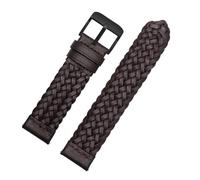 LQXHZ 20mm 22mm 24mm Genuine Leather Braided Watch Strap Men Women Universal Quick Release Cowhide Wrist Band Bracelet Accessories(Brown black buckle,20mm)