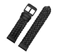 LQXHZ 20mm 22mm 24mm Genuine Leather Braided Watch Strap Men Women Universal Quick Release Cowhide Wrist Band Bracelet Accessories(Black black buckle,24mm)