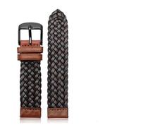 LQXHZ 20mm 22mm 24mm Genuine Leather Braided Watch Strap Men Women Universal Quick Release Cowhide Wrist Band Bracelet Accessories(Camouflage brown,22mm)