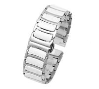LQXHZ 20mm 22mm Watchband Ceramic Strap Between Stainless Steel Watch Band Compatible With Huawei Smart GT2/watch 2pro Samsung(A white,22mm)