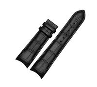 LQXHZ 22mm 23mm 24mm Genuine Leather Curved End Watchband Compatible With Tissot Watch Belt 1853 COUTURIER T035627A T035407A T035439 Men's Strap(Black-no buckle,24mm)