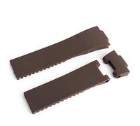 LQXHZ 25 * 12mm Black Brown Blue Waterproof Silicone Rubber Watch Band Wrist WatchBand Belt Compatible with Ulysse Nardin Strap(Brown)