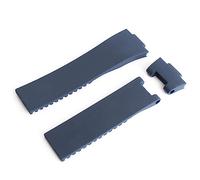 LQXHZ 25 * 12mm Black Brown Blue Waterproof Silicone Rubber Watch Band Wrist WatchBand Belt Compatible with Ulysse Nardin Strap(Blue)