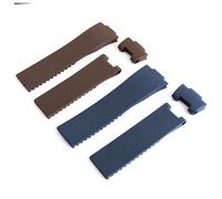 LQXHZ 25 * 12mm Black Brown Blue Waterproof Silicone Rubber Watch Band Wrist WatchBand Belt Compatible with Ulysse Nardin Strap(Black)