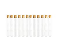 LQXHZ 25 PCS 15 x 1.5 x 1.5cm Plastic Test Tube Pieces Per Set with Wooden Plugs Hard Corked Tubes Bamboo