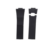 LQXHZ 25mm*12mm Waterproof Silicone Rubber Watch Strap Wrist WatchBand Belt Compatible With Ulysse Nardin(Black-02,25mm)