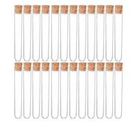 LQXHZ 30PCS Lab Test Tubes With Cork Clear Plastic Test Tube Wooden Plugs Test Bottle For Scientific Experiments Terrarium 7.8x1.3cm
