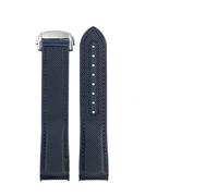 LQXHZ 8 colors Curved end Strap Compatible With Omega Seamaster 300 Ocean Speedmaster 8900 Planet Ocean 20m 22mm Fabric Nylon Rubber men WatchBand(Blue silver,22mm)