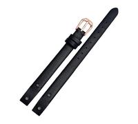 LQXHZ 8mm Fashion Watchband Genuine Leather Bracelet Strap Women Wristband Compatible With Fossil ES4340 4119 4000 3745 3861 4026 3862 Watch Band(Black rose buckle)