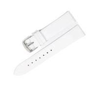 LQXHZ Calf Leather Watch Strap 12mm 14mm 16mm 18mm 20mm 22mm Genuine Leather Watch Band With Silver Pin Buckle(White-S,16mm)