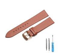 LQXHZ Calf Leather Watch Strap 12mm 14mm 16mm 18mm 20mm 22mm Genuine Leather Watch Band With Silver Pin Buckle(LightBrownRG,18mm)