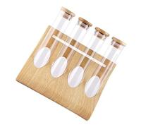LQXHZ Coffee Beans Display Jar Glass Bottle Test Tube Rack Clear Tube Storage Container Wooden Shelf Multi Functional Spice Holder Tea