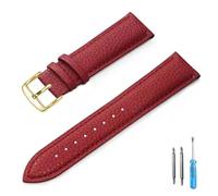 LQXHZ Genuine Leather Watch Band 12mm 14mm 16mm 18mm 20mm 22mm Strap for Man Women Wrist Watchband(Red-G,16mm)