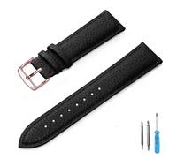 LQXHZ Genuine Leather Watch Band 12mm 14mm 16mm 18mm 20mm Strap For Man Women Wrist Watchband(Black-RG,22mm)
