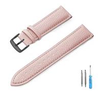 LQXHZ Genuine Leather Watch Band 12mm 14mm 16mm 18mm 20mm Strap For Man Women Wrist Watchband(Pink-BK,12mm)